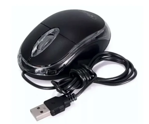 Mouse ergonômico preto com fio para computador - Knup Kp-m611